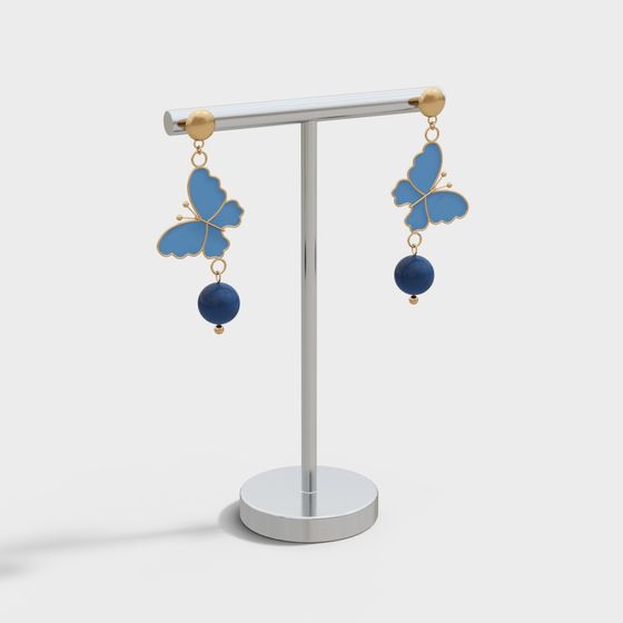 Stunning Butterfly Earrings 3D model for Creative Designs