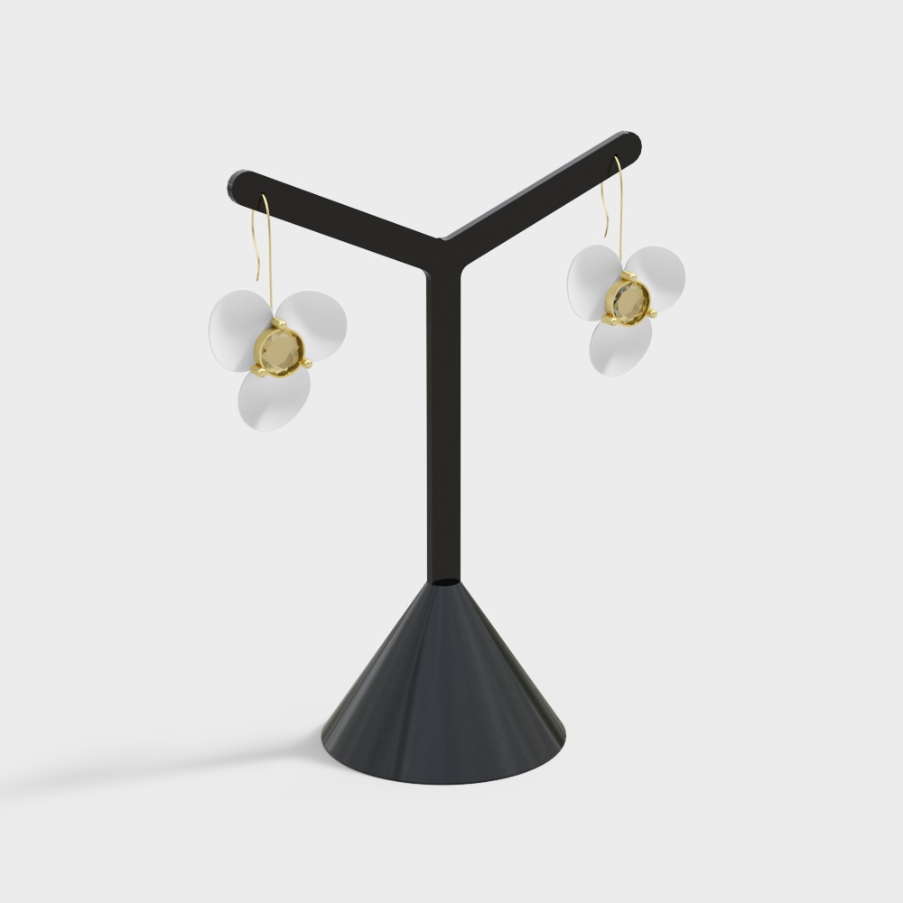 Three-Petal Flower Earrings