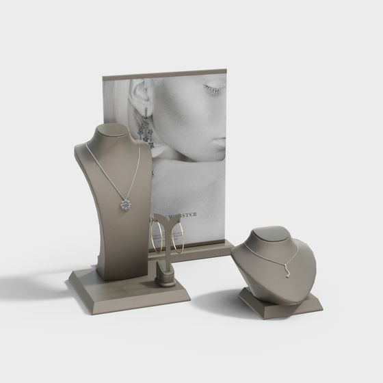 Elegant Low-Poly Jewelry Display Stand 3D model
