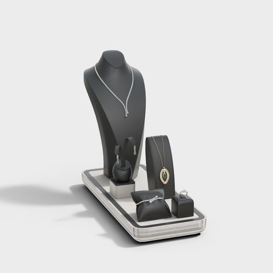 Elegant Low-Poly Jewelry Display 3D model