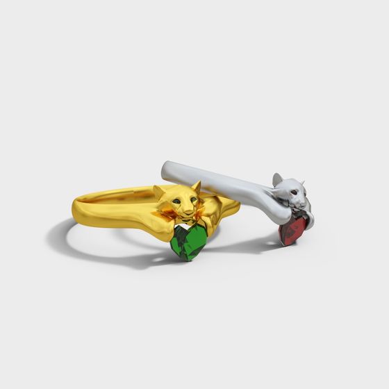 Dual Tiger Ring 3D model