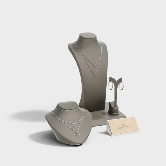 Elegant Low-Polygon Jewelry Display Stand 3D model