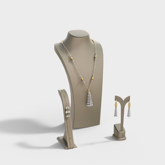 Stylish Jewelry Set 3D model for Modern Design