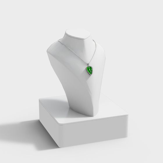 Heart-Shaped Pendant Necklace 3D model