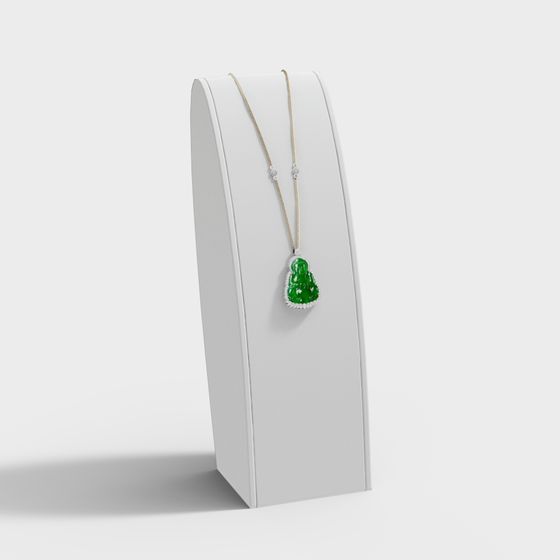 Exquisite Jade Buddha Pendant 3D model