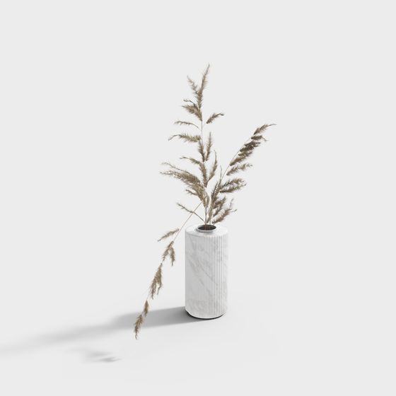 Elegant Vase with Hay 3D model
