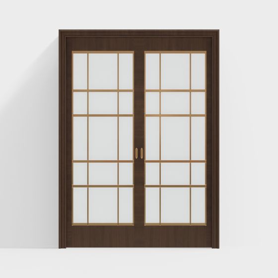 Elegant French-Style Double Door 3D model