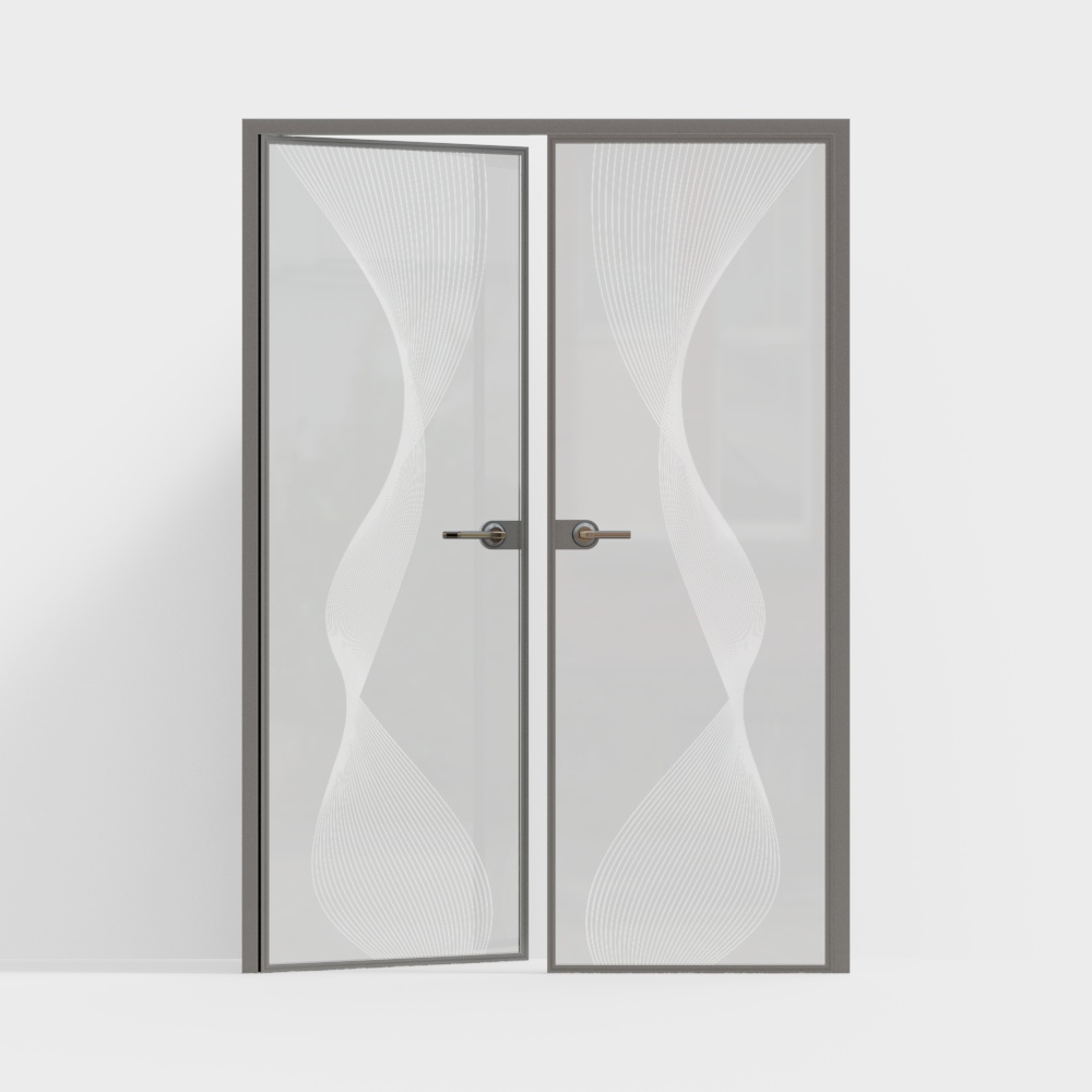 Новая стеклянная дверь в китайском интерьере