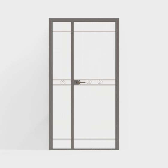 Elegant Glass Door 3D model for Modern Interiors