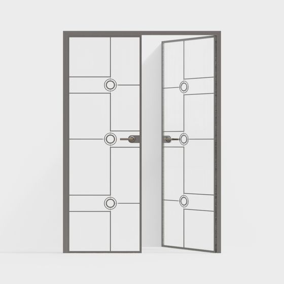 Double porte en verre de style chinois moderne