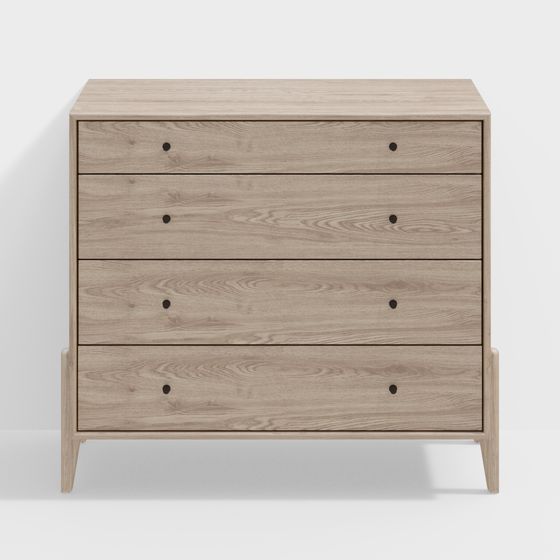 Nordic Style Four-Drawer Cabinet 3D model