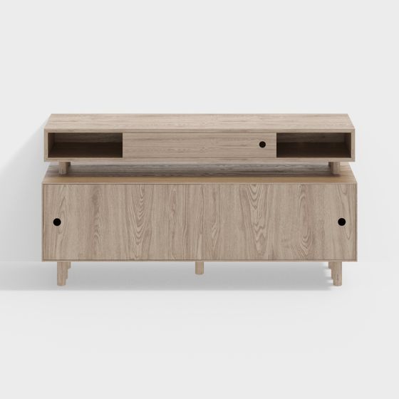 Stylish Low-Polygon TV Cabinet 3D model