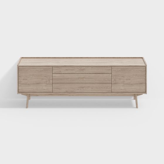 Modern Low-Poly TV Cabinet 3D Model