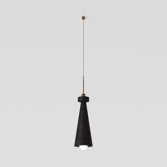 Elegant Low-Poly Black Pendant Light 3D model