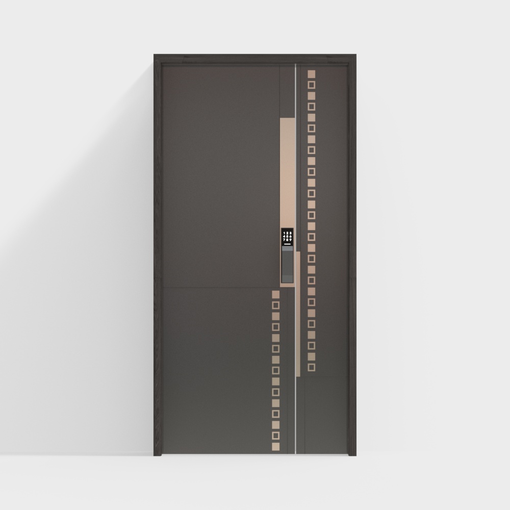 Modern Brown Anti-Theft Door