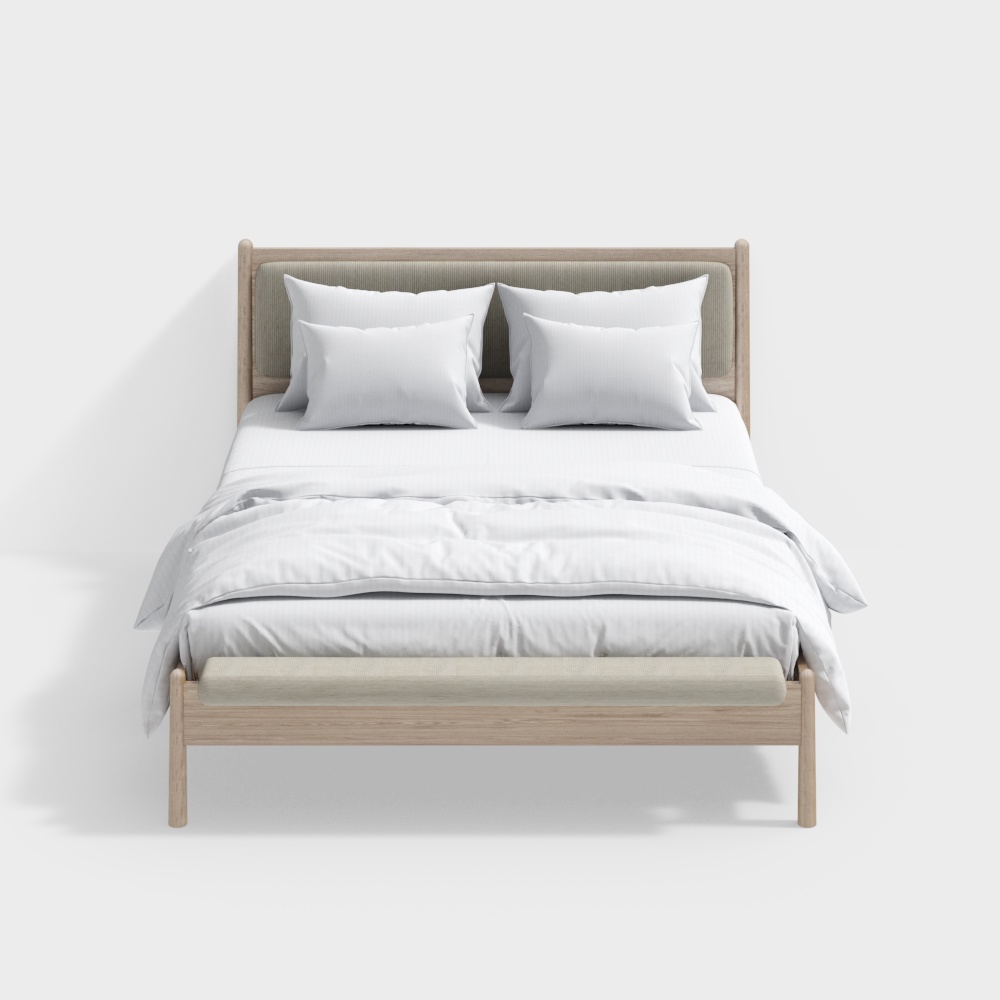 Finn Oak Striped Velvet Beige