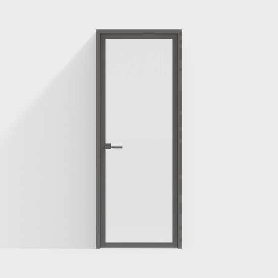 Minimalist Glass Frame Door 3D model
