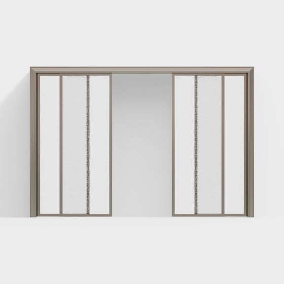 Low Poly Glass Sliding Door 3D model