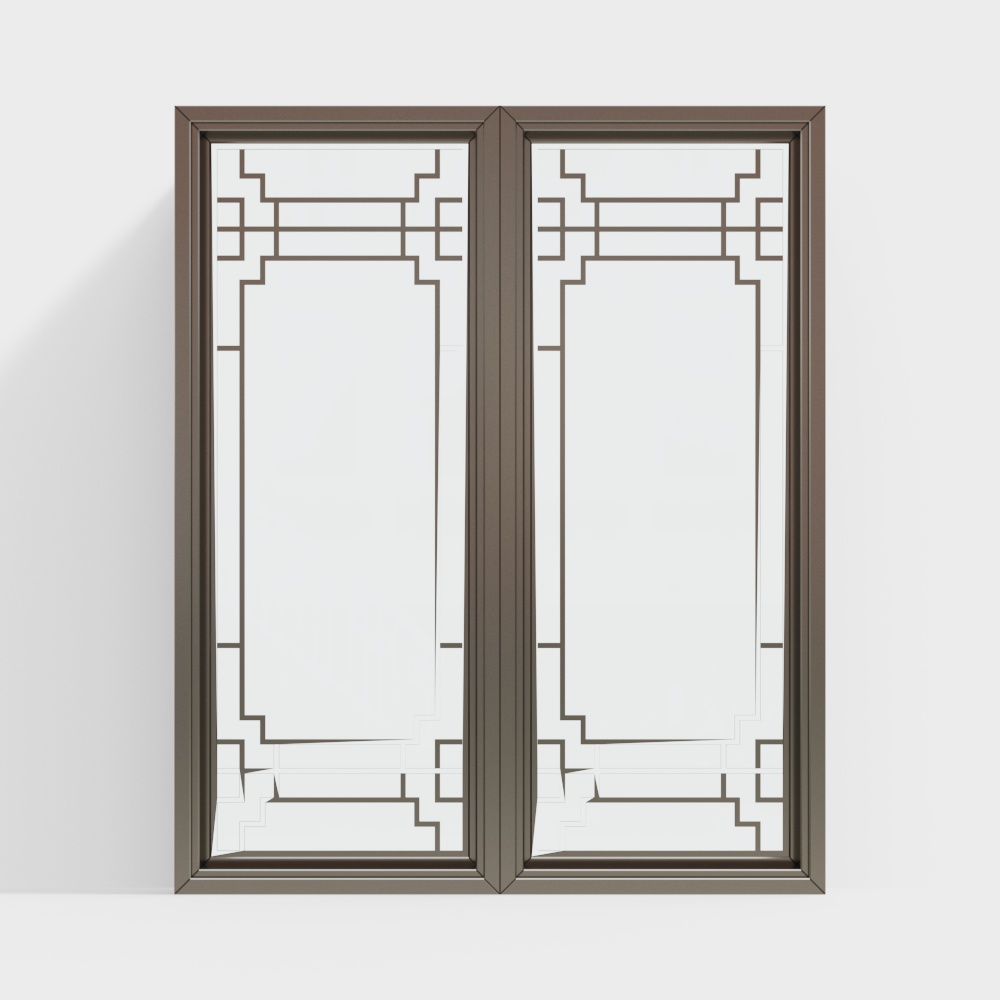 Modern New Chinese Style Solid Wood Aluminum Alloy Window