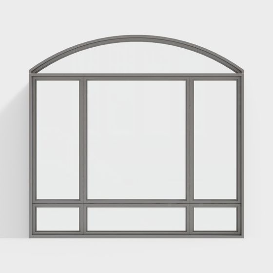 Stylish Arched Window 3D model for Creative Design