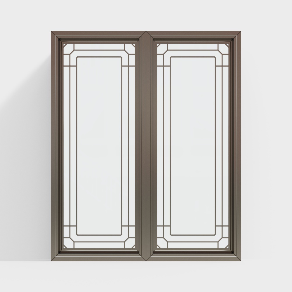 Cửa sổ hợp kim nhôm gỗ rắn kiểu Trung Quốc hiện đại