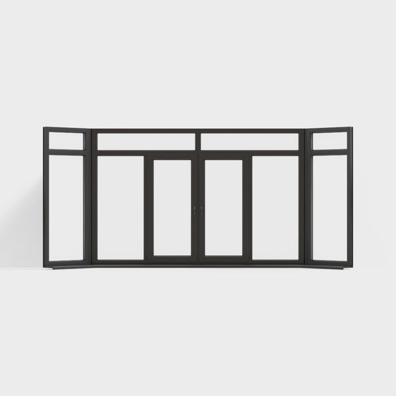 Low Poly Glass Curtain Wall 3D model