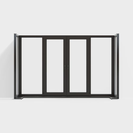 Stylish Open Glass Door 3D model for Various Uses