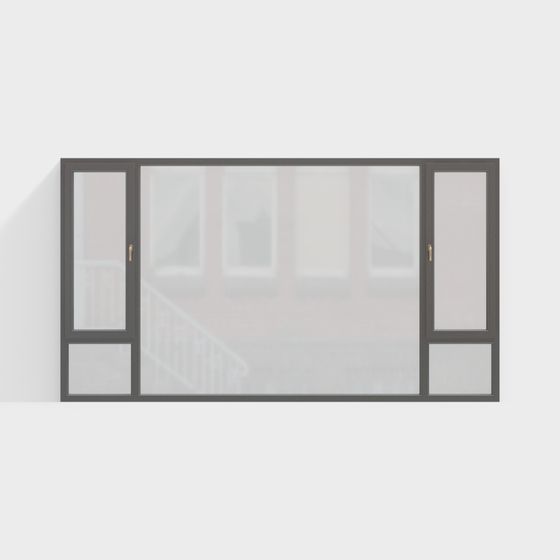Stylish Low-Polygon Window 3D Model