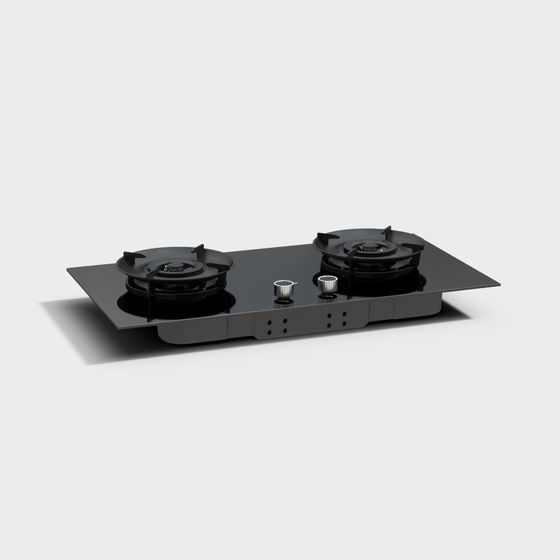 Elegant Low-Polygon Gas Stove 3D model
