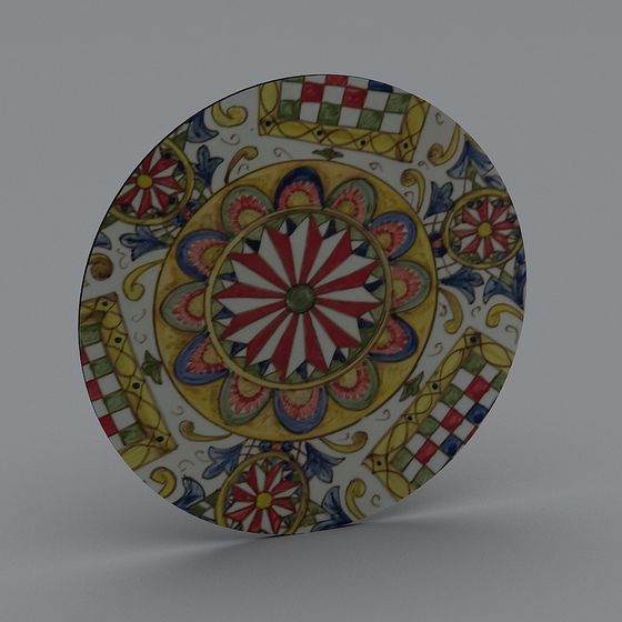 Mandala Plate Low Poly 3D model for Creative Projects