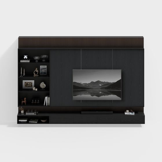 Elegant Low-Poly TV Cabinet 3D model