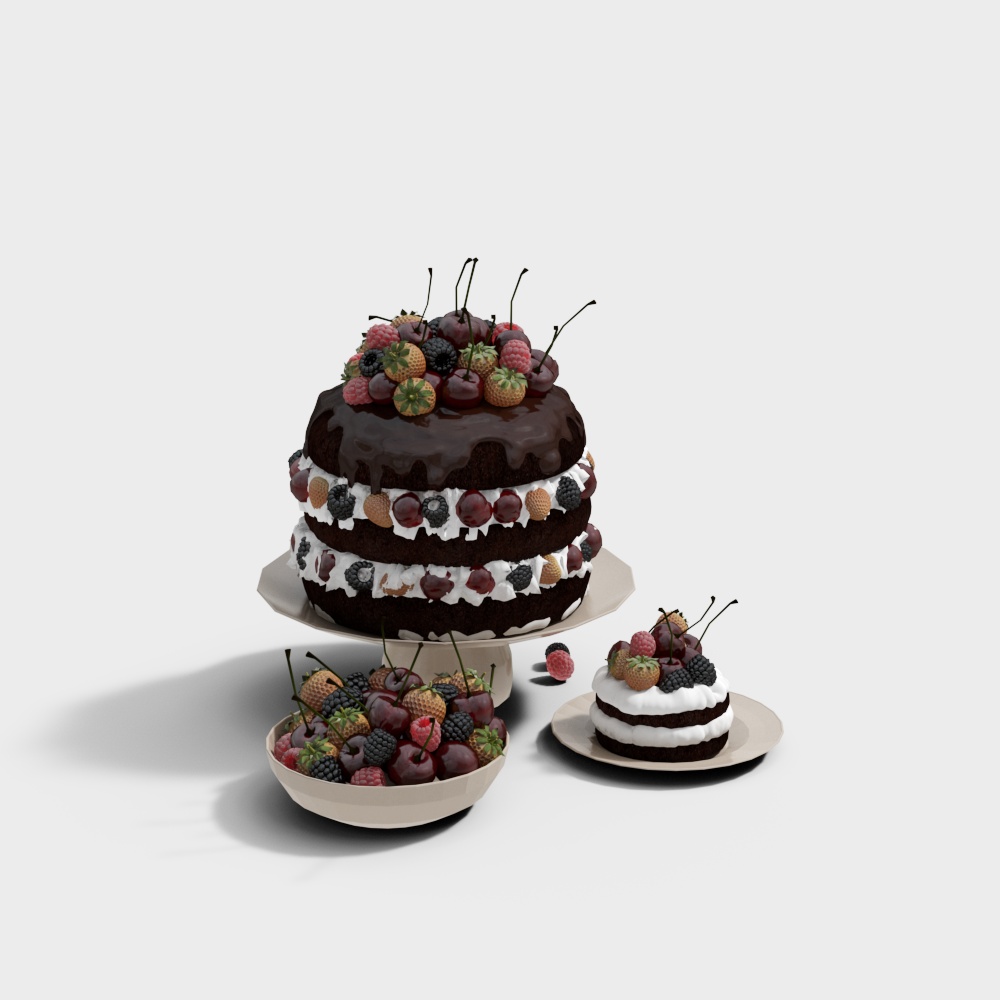 Dreamy 3D Cake Model – Low-Poly Dessert Design