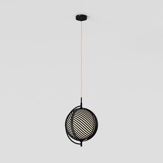 Sphere Stripes Pendant Light 3D model