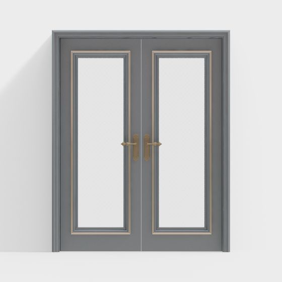Elegant Double Door 3D Model for Modern Interiors