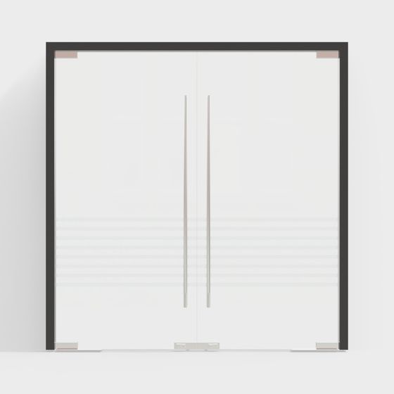Elegant Glass Double Door 3D model