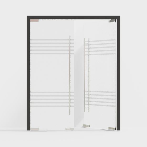 Stylish Glass Door 3D Model for Contemporary Spaces