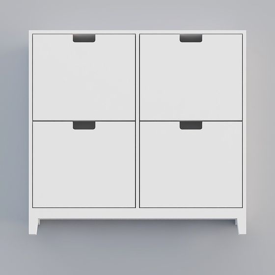 Minimalist 4-Drawer Storage Cabinet 3D model