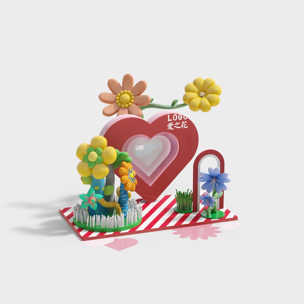 Heart Cartoon Flower Valentine's Day Decoration