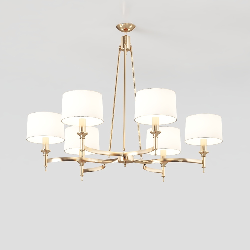 Elegant Low-Poly Chandelier 3D model