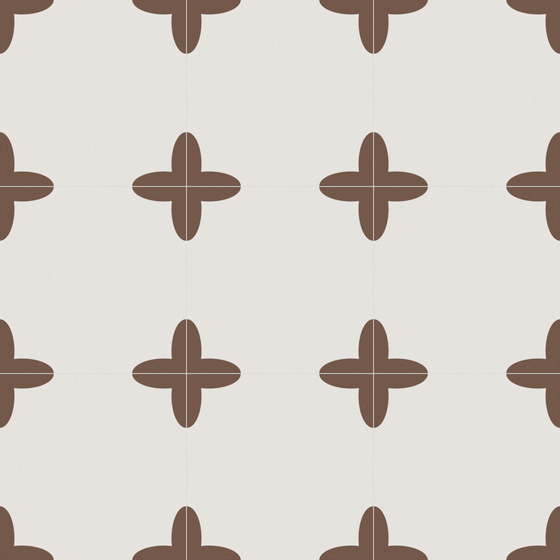 Seamless Vintage Coffee Color Flower Brick Tile