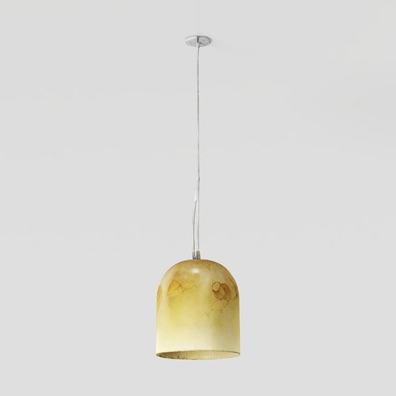 Unique Low-Polygon Amber Pendant Light 3D model