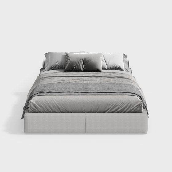 Modern Minimalist 3D Bed Model