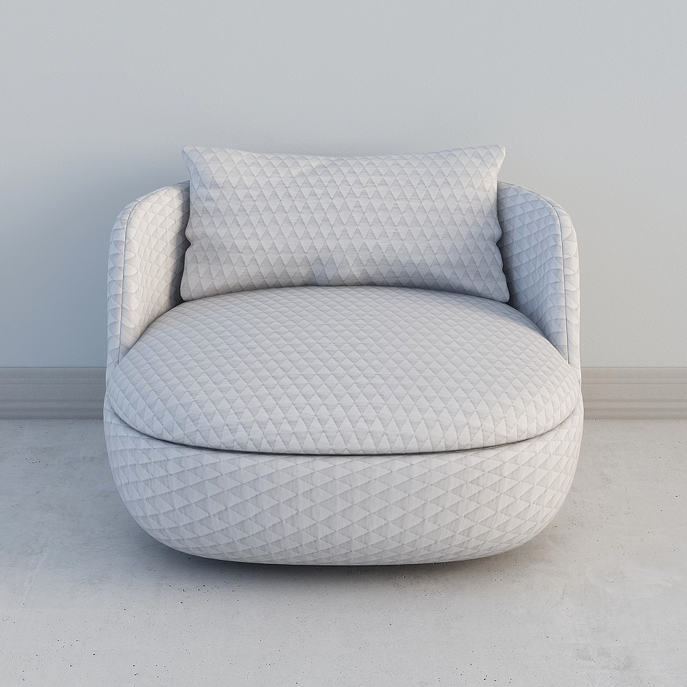 Curved Sofa Chair 3D model in Modern Minimalist Style