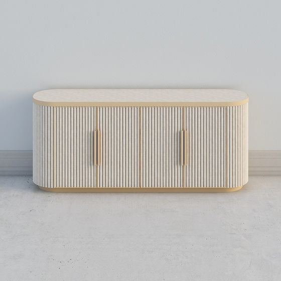 Sleek Streamlined Storage Cabinet 3D model