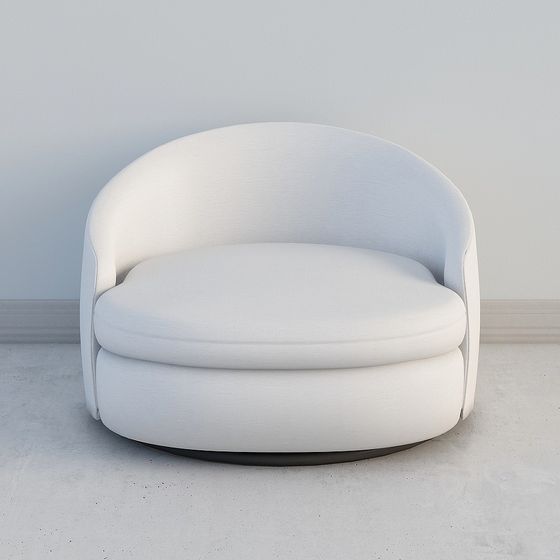 Curved Sofa Chair 3D model for Modern Interior Design
