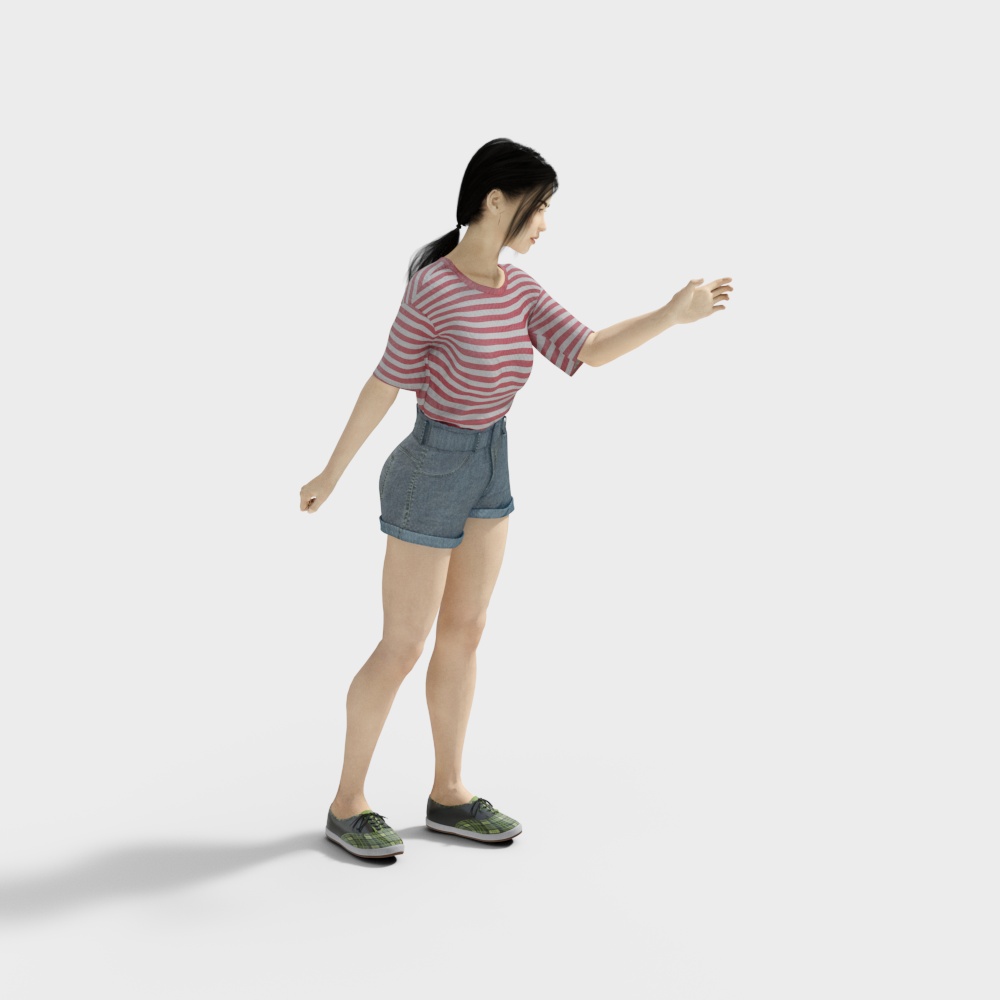 Cheerful Summer Girl 3D Model
