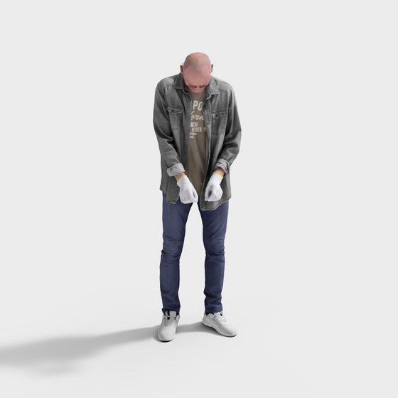 Urban Walker Low-Poly 3D Model for Creative Projects