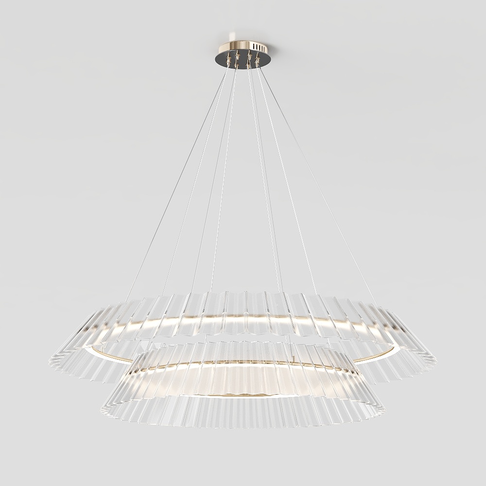 Modern Double-Layer Art Glass Pendant Light