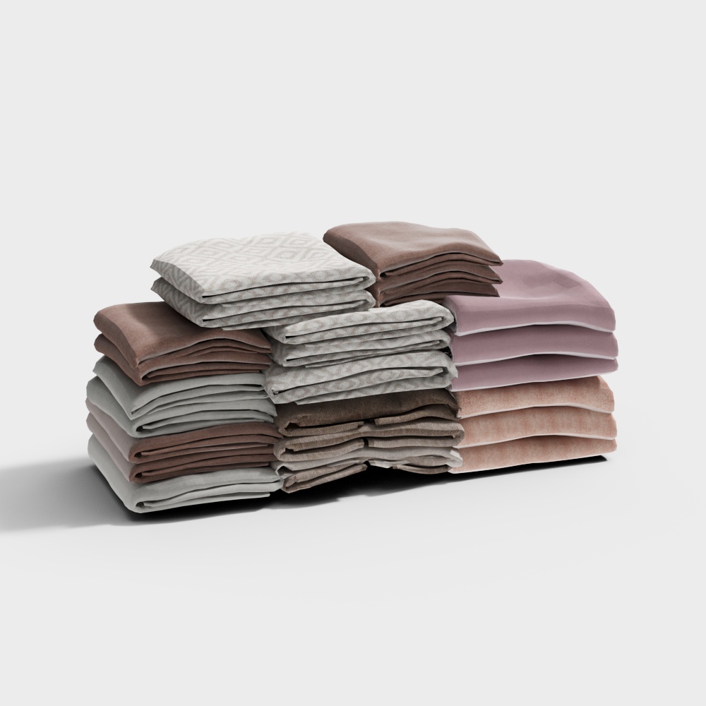 Elegant Stack of Towels 3D model