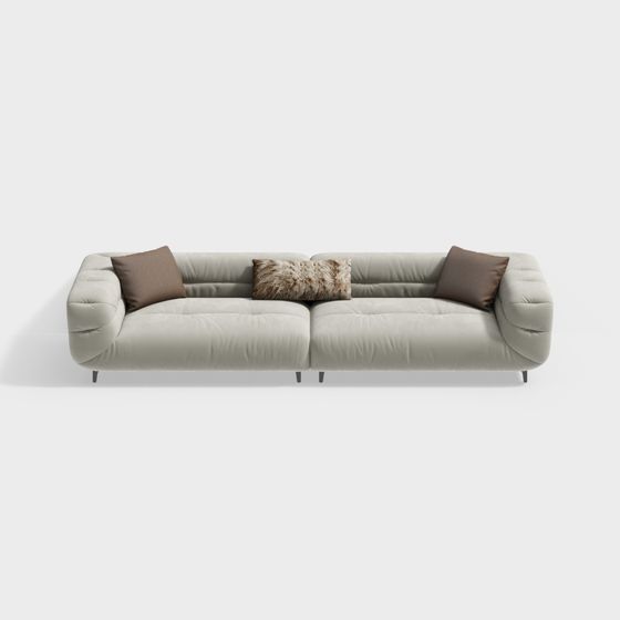 Elegant Low-Poly Sofa 3D model for Modern Interiors